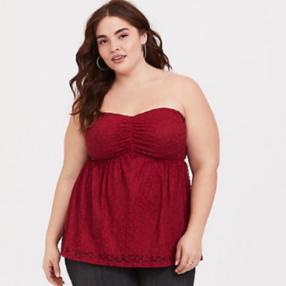 Torrid Black Ruched Strapless Sleeveless Top